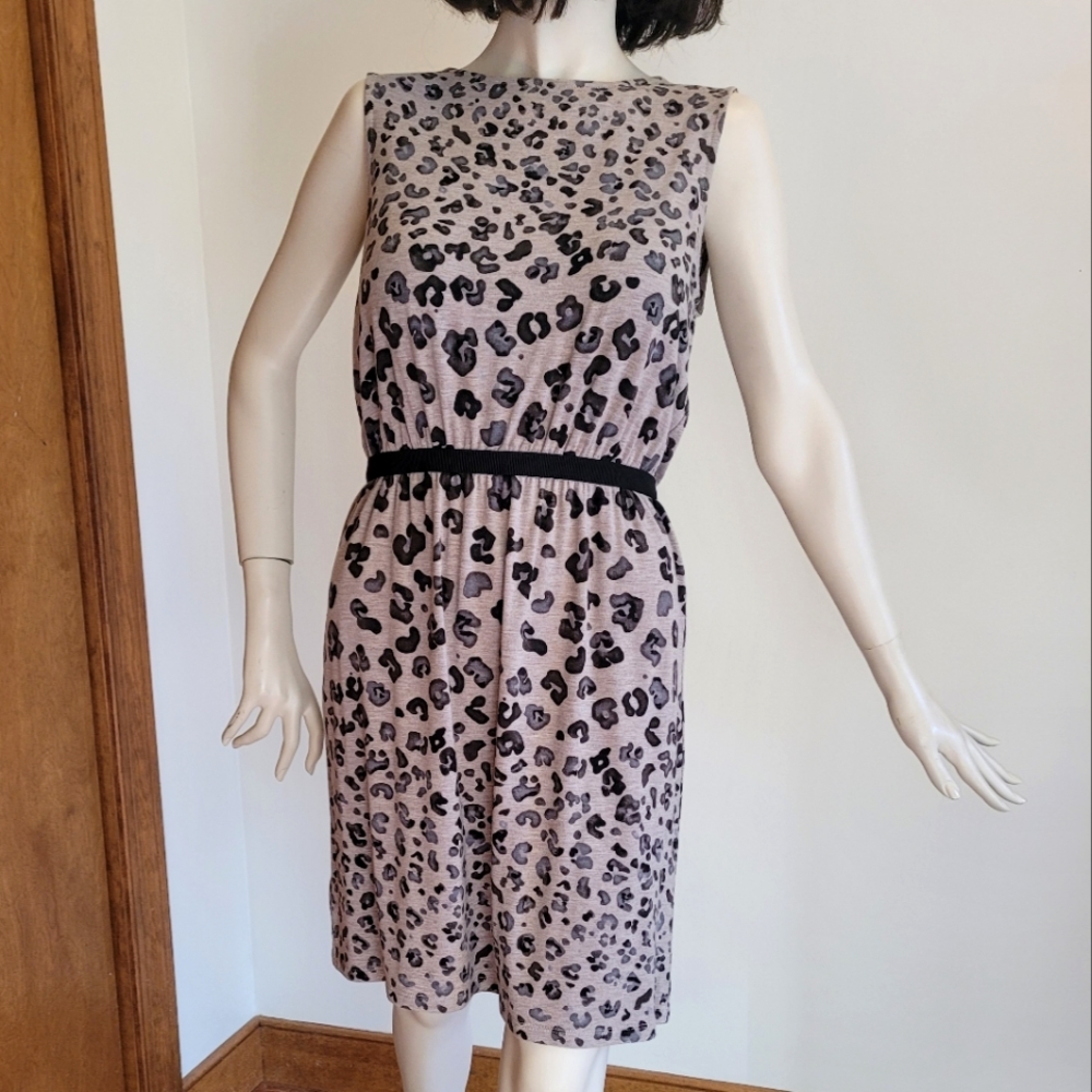 Loft Soft Jersey Leopard Print Dress, Size XS Petite